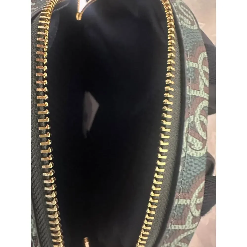 New Coach Green Monogram Backpack leather. B-286